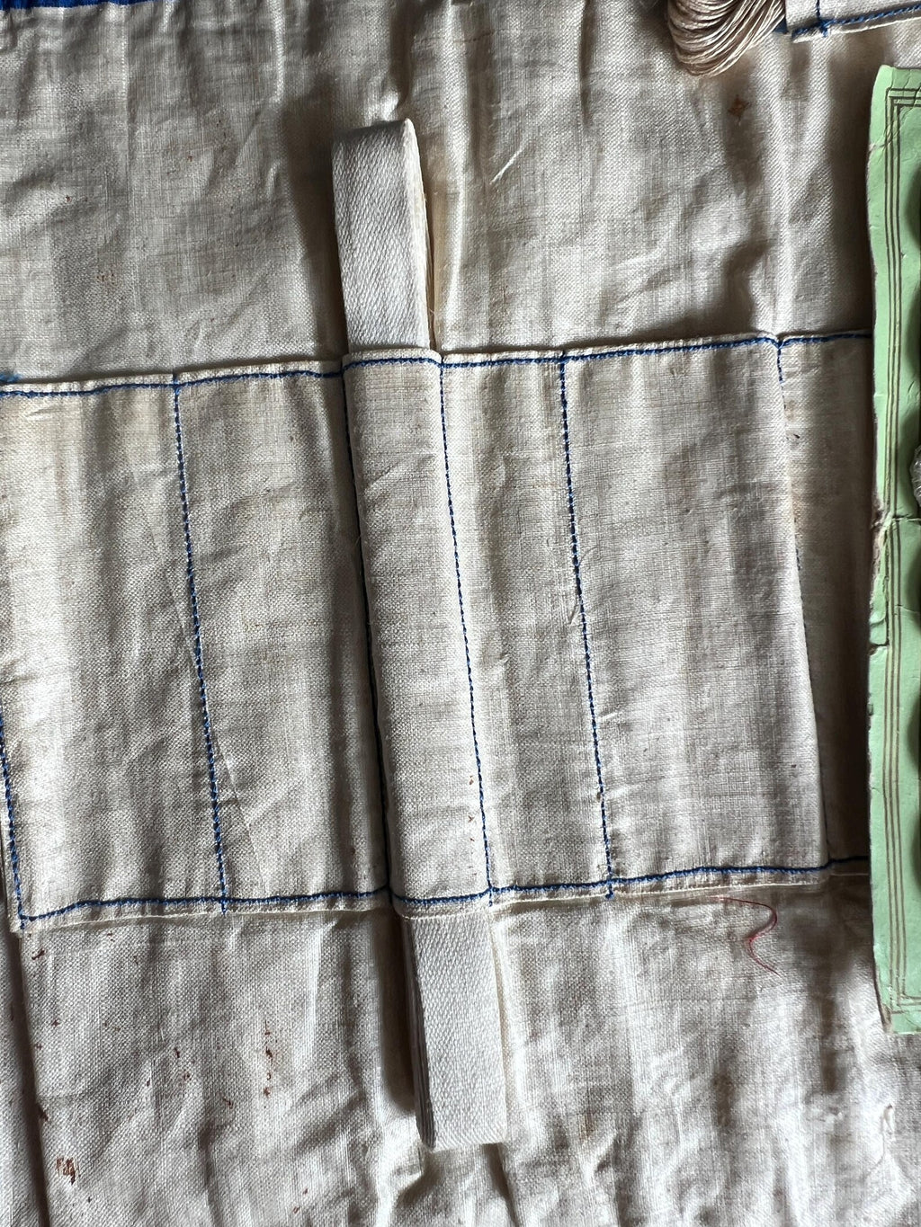 Victorian Sewing Roll Huusif Sewing Tool Roll-Up C 1890 Large Blue Silk Satin