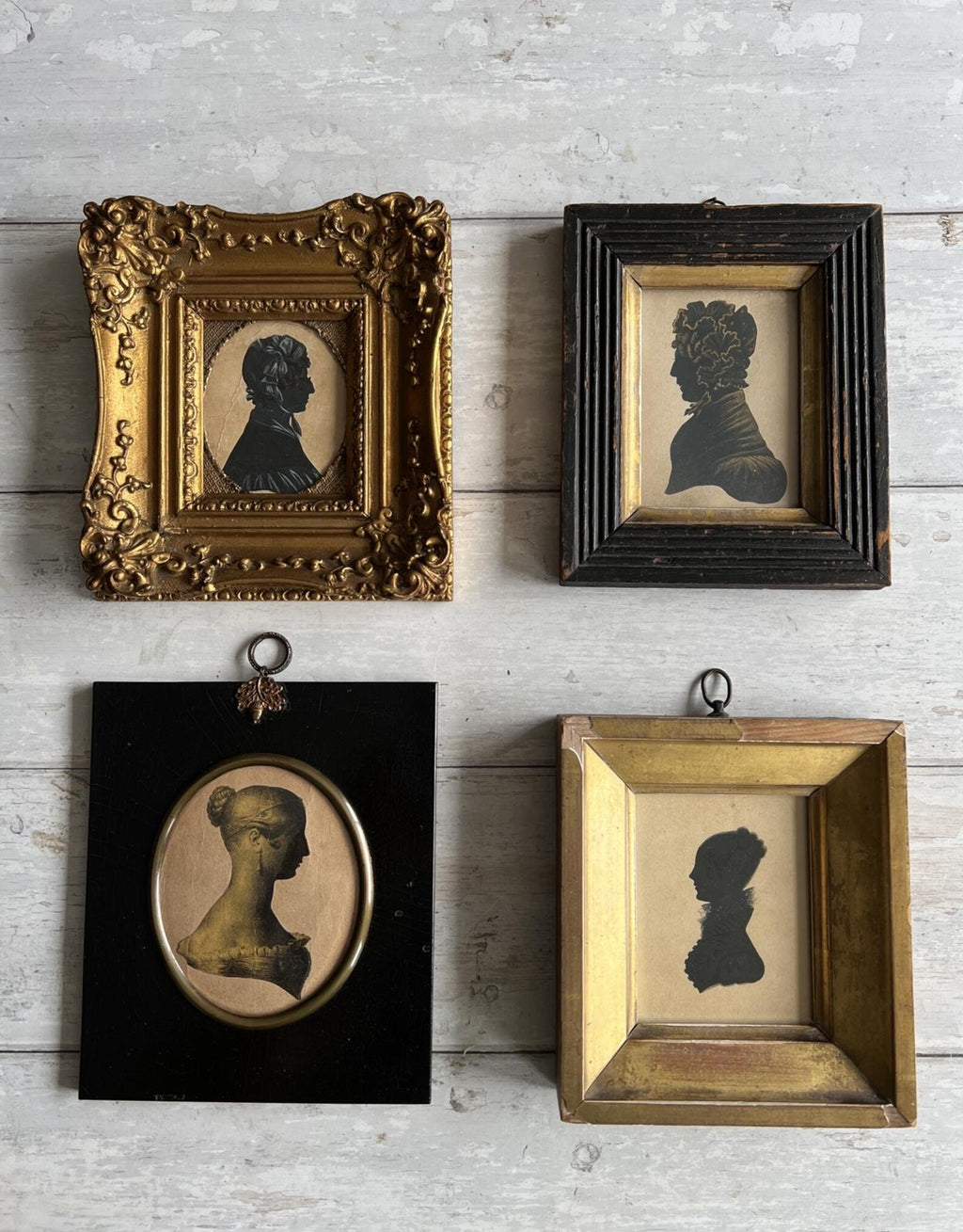 Antique Victorian Portrait Silhouette Lady Wearing Spectacles English Circa 1840