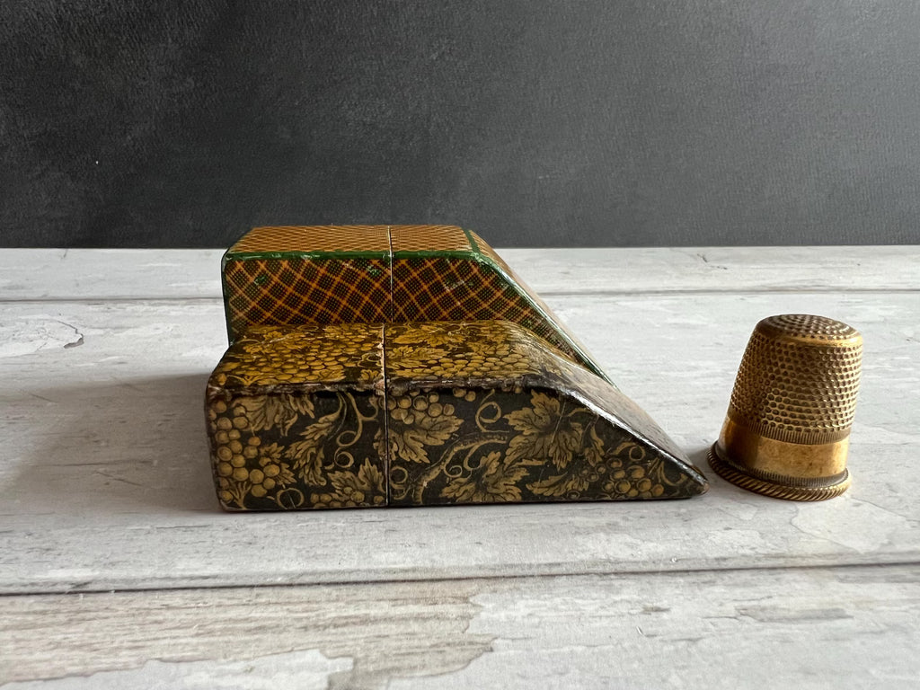 Antique Needles Case Pair Mauchline Ware Needle Packets Boxes C 1860