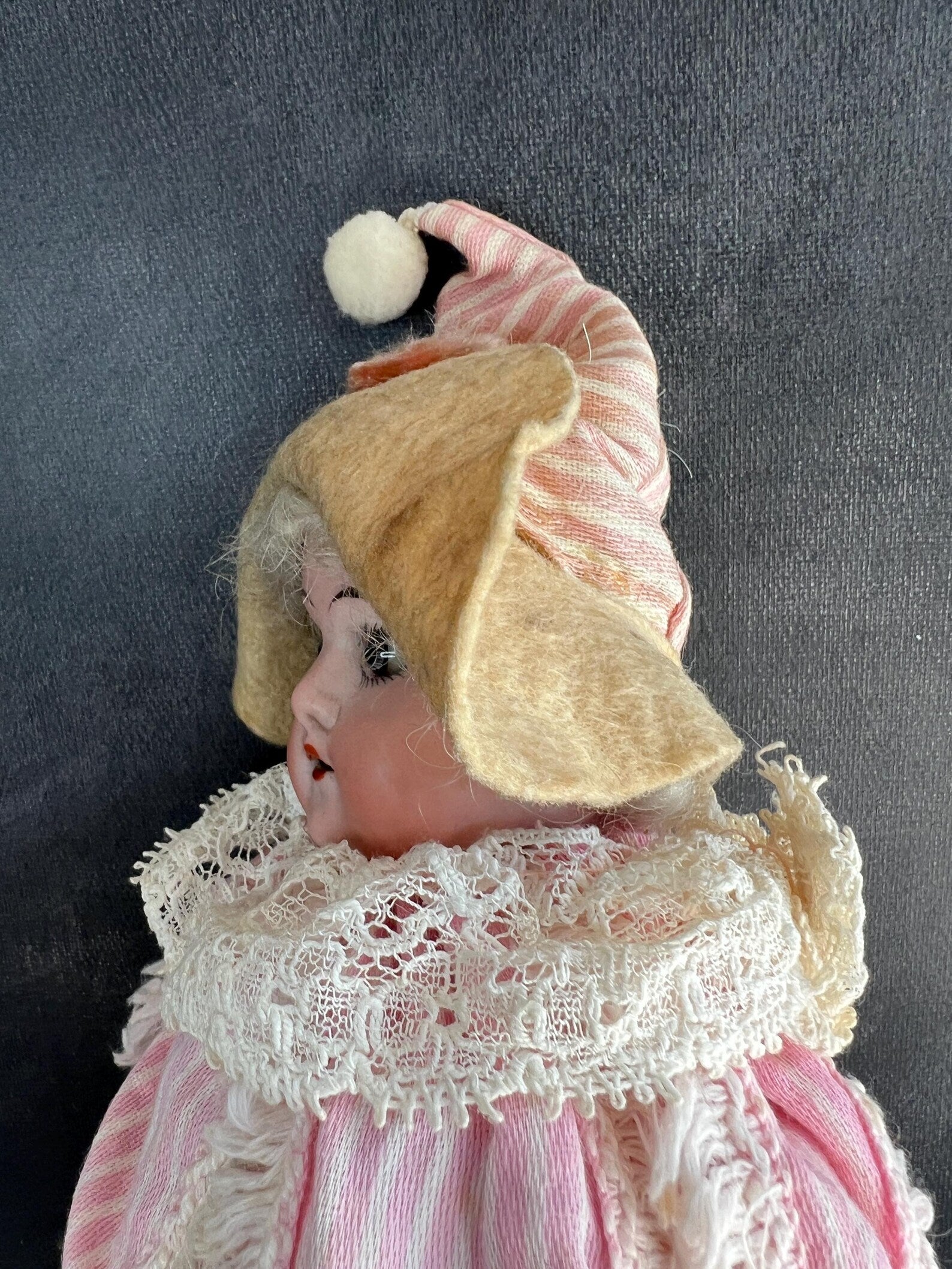 Antique Musical Marotte Doll Bisque Socket Head Fully Working German/French Circa 1890