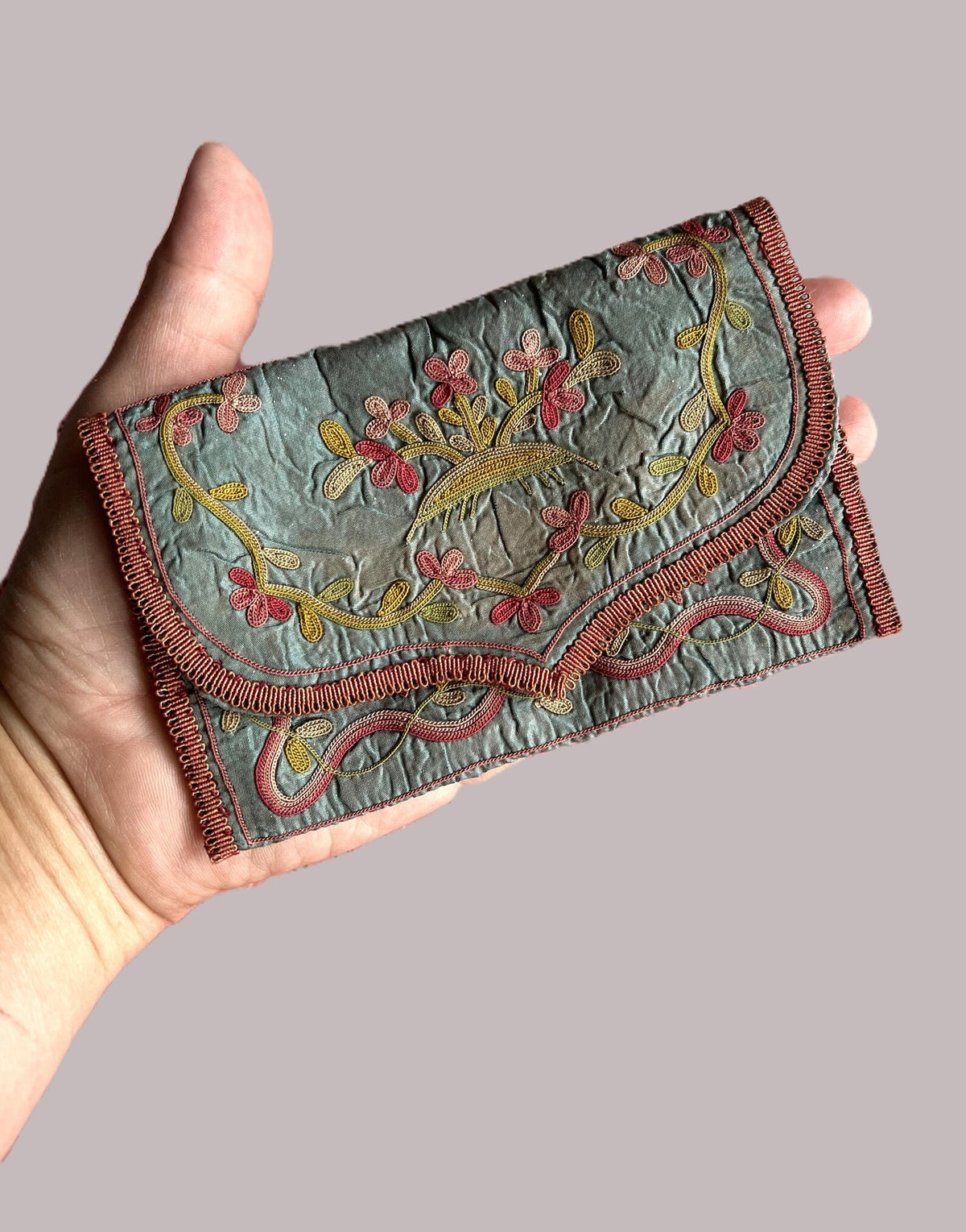 18th Century Silk Pocketbook Purse French Circa 1790