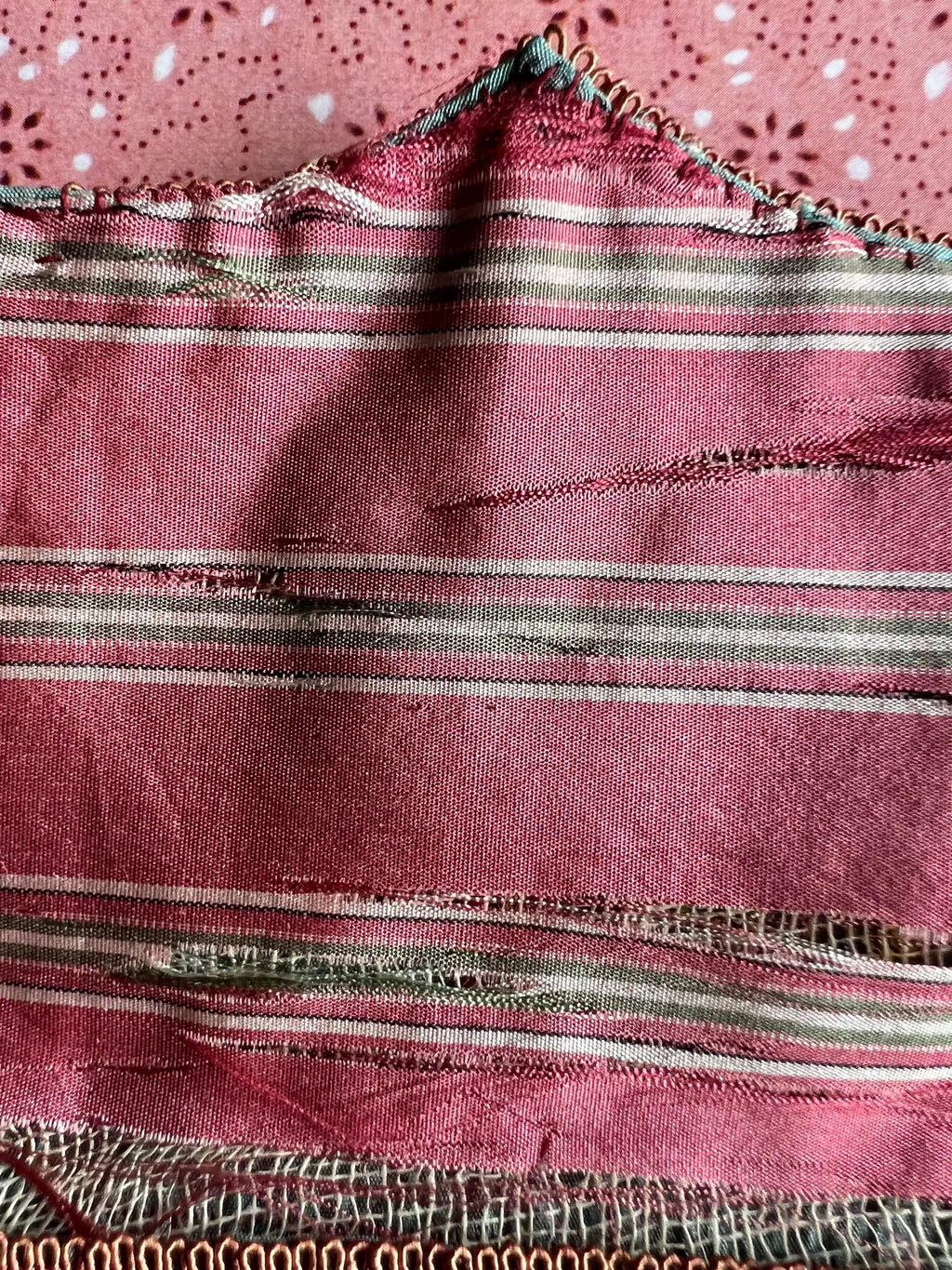 18th Century Silk Pocketbook Purse French Circa 1790
