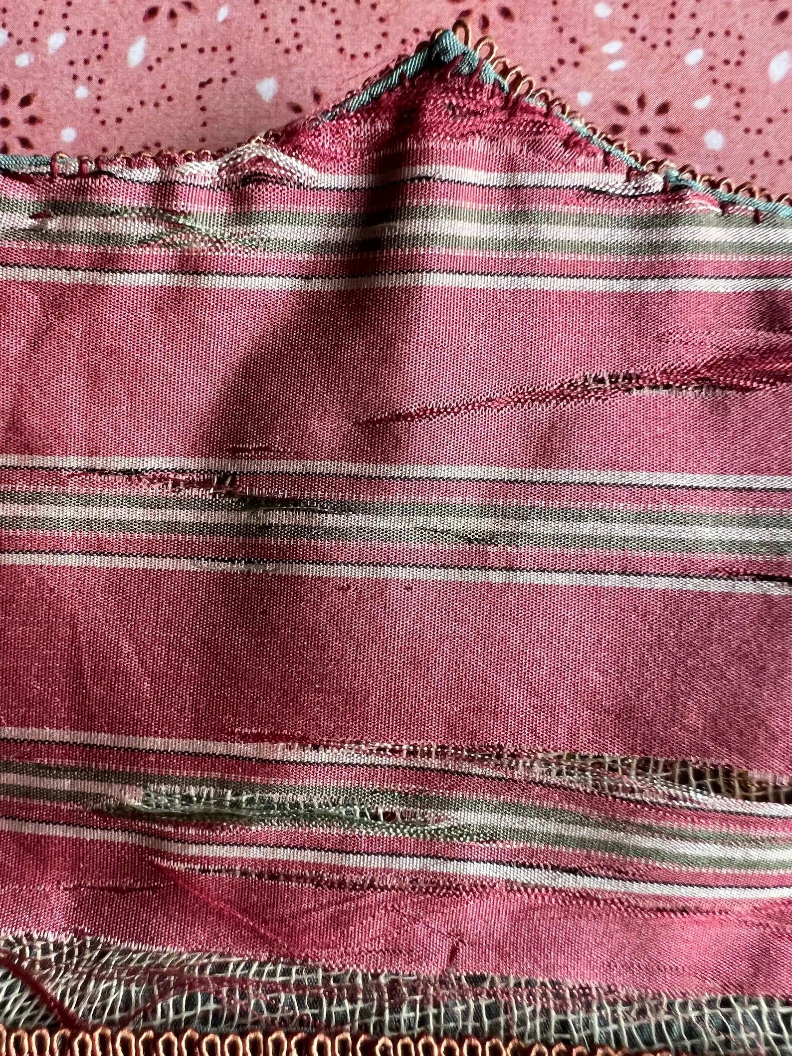 18th Century Silk Pocketbook Purse French Circa 1790