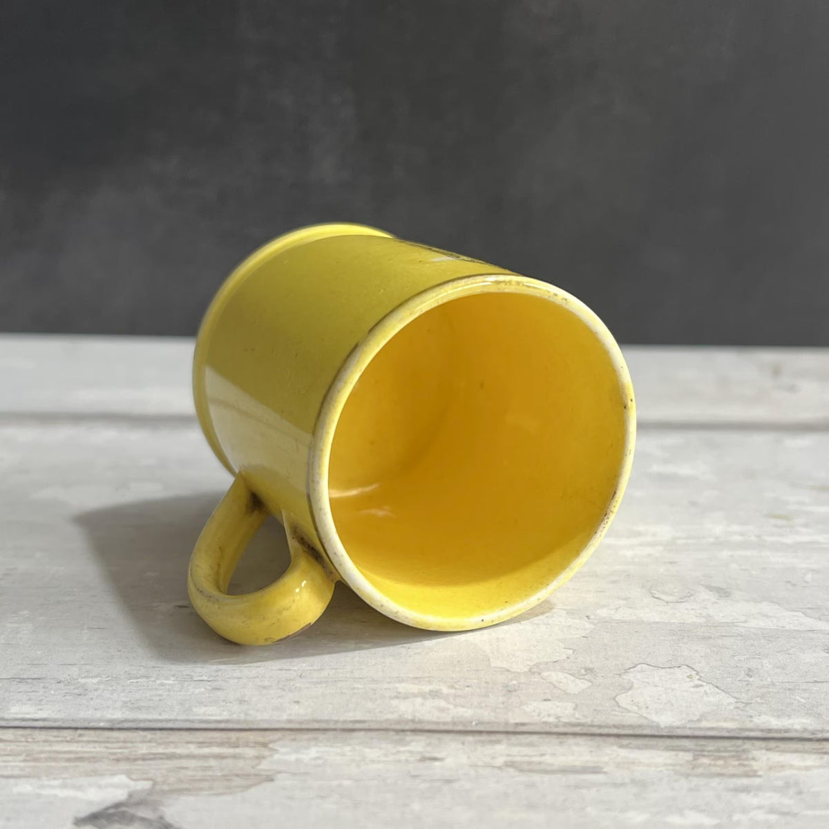 Staffordshire Childs Miniature Canary Motto Mug For My Dear Boy Toy Size Silver Lustre C 1810