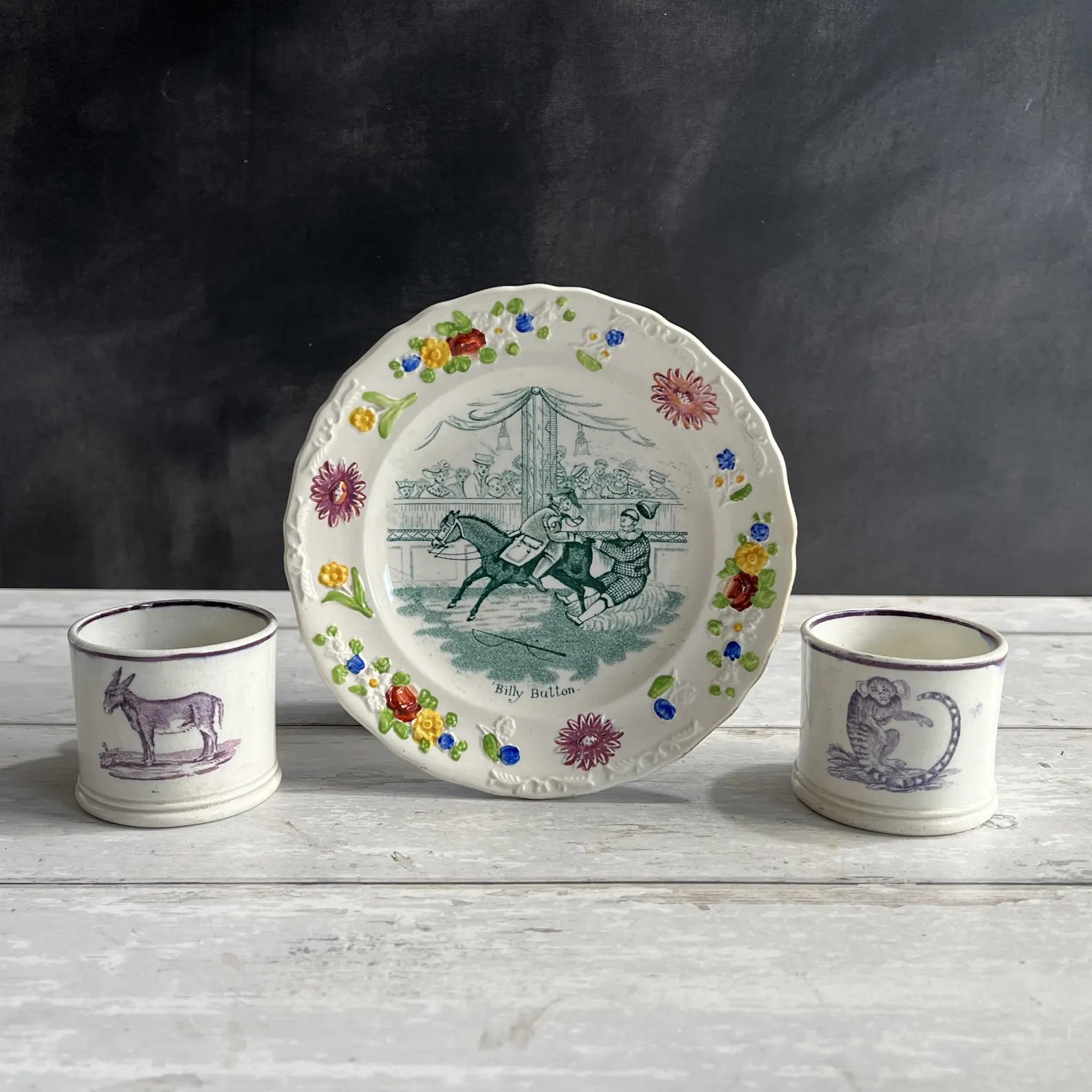 Antique 1825 Circus Plate, Billy Buttons Nursery Ware