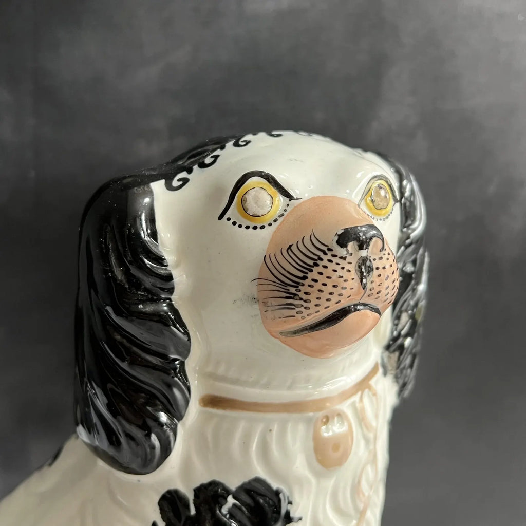 Antique Pair Of Staffordshire Disraeli Dog Figures Victorian C 1860