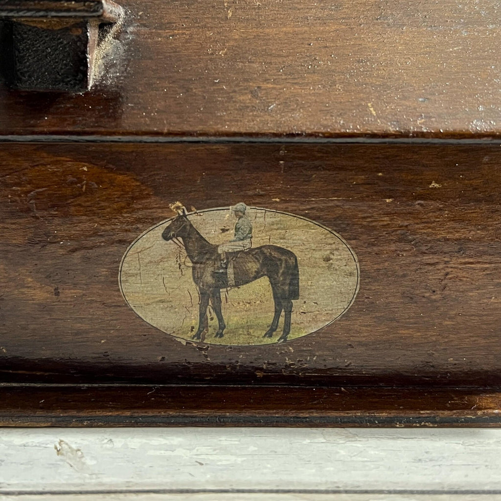 19th Century Childs House Money Box Horse Racing Equine Money Bank C 1890