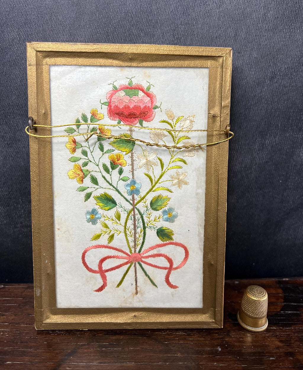 18th Century Colifichet Embroidery On Paper Double Sided Neeedlework C 1790