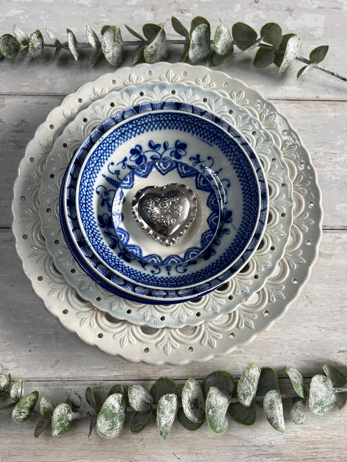 Antique Christmas 1904 800 Sterling Silver Love Heart Box Tiny Romantic