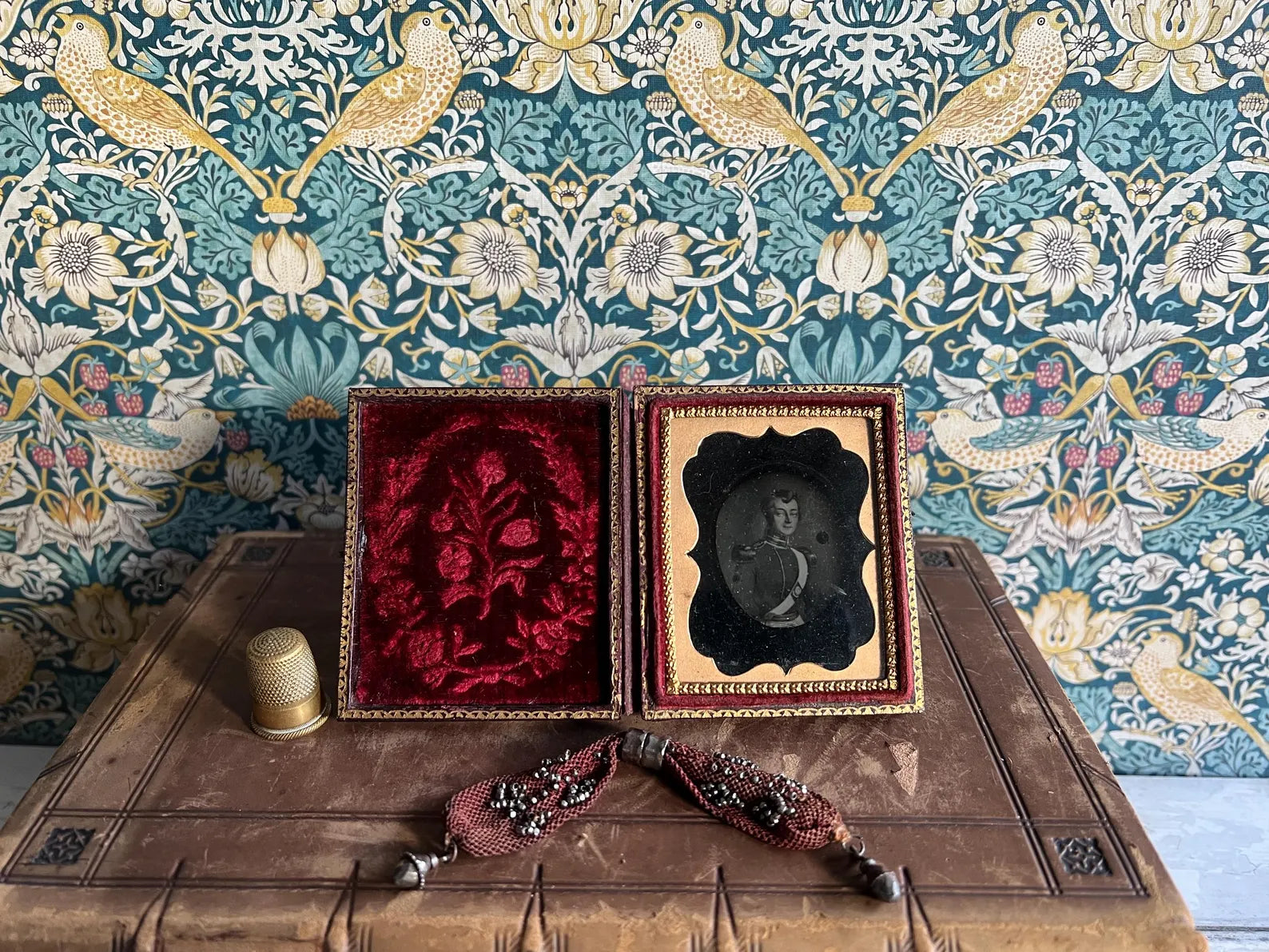 RARE 19th Century Ambrotype Photograph of A Regency Portrait Miniature Gentleman Officer