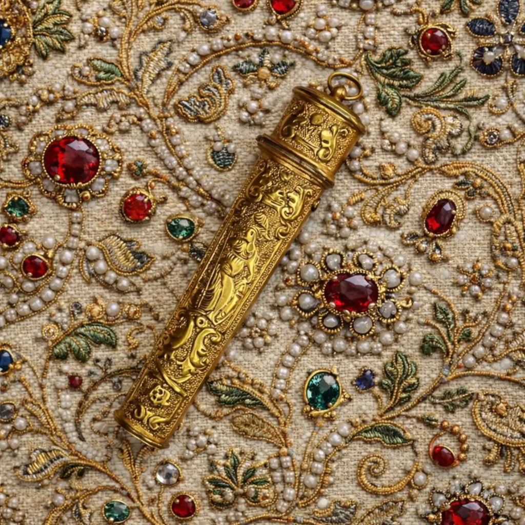18th Century Bodkin Case Gilt Metal Etui of Britannia C 1740