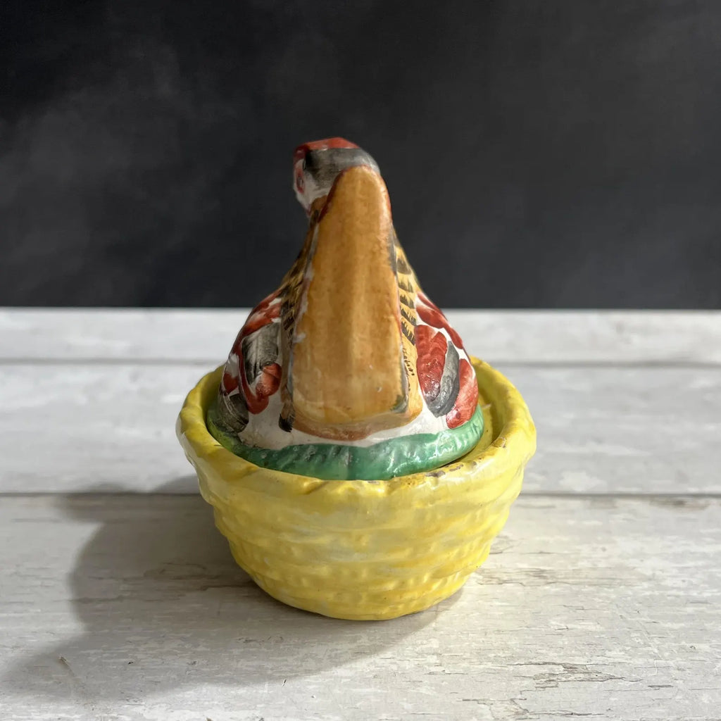 Antique Staffordshire Hen on Nest Miniature Size C 1870