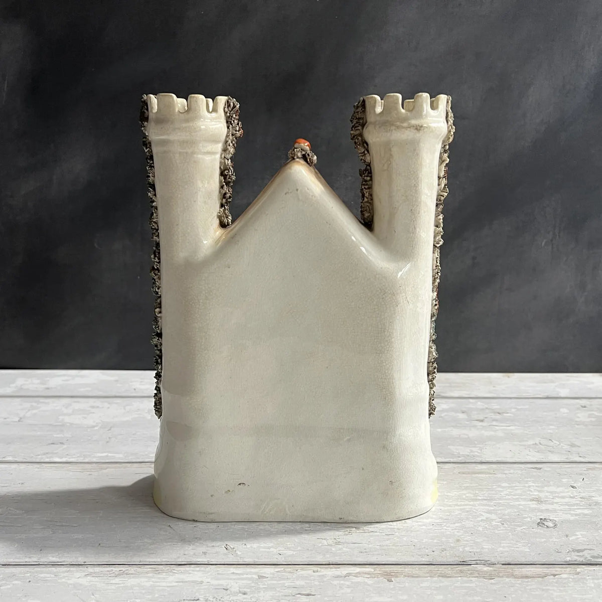 Staffordshire Figure Large Castle Church Flatback Spill Vase C 1860