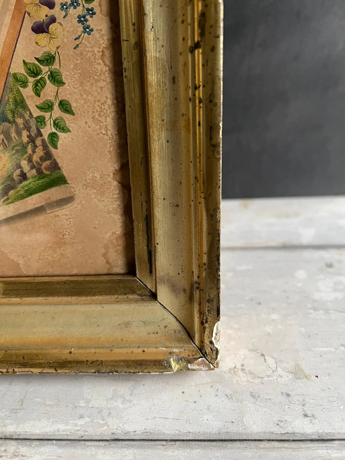 Antique Georgian Trompe-L'oeil Painting C1830s Romantic Valentine