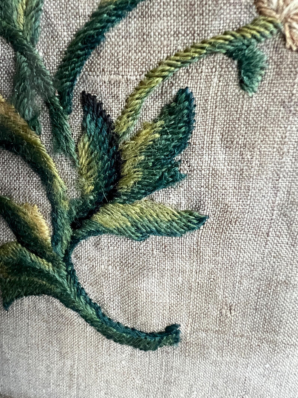 Antique 19th Century Crewelwork Embroidery Panel Circa 1800