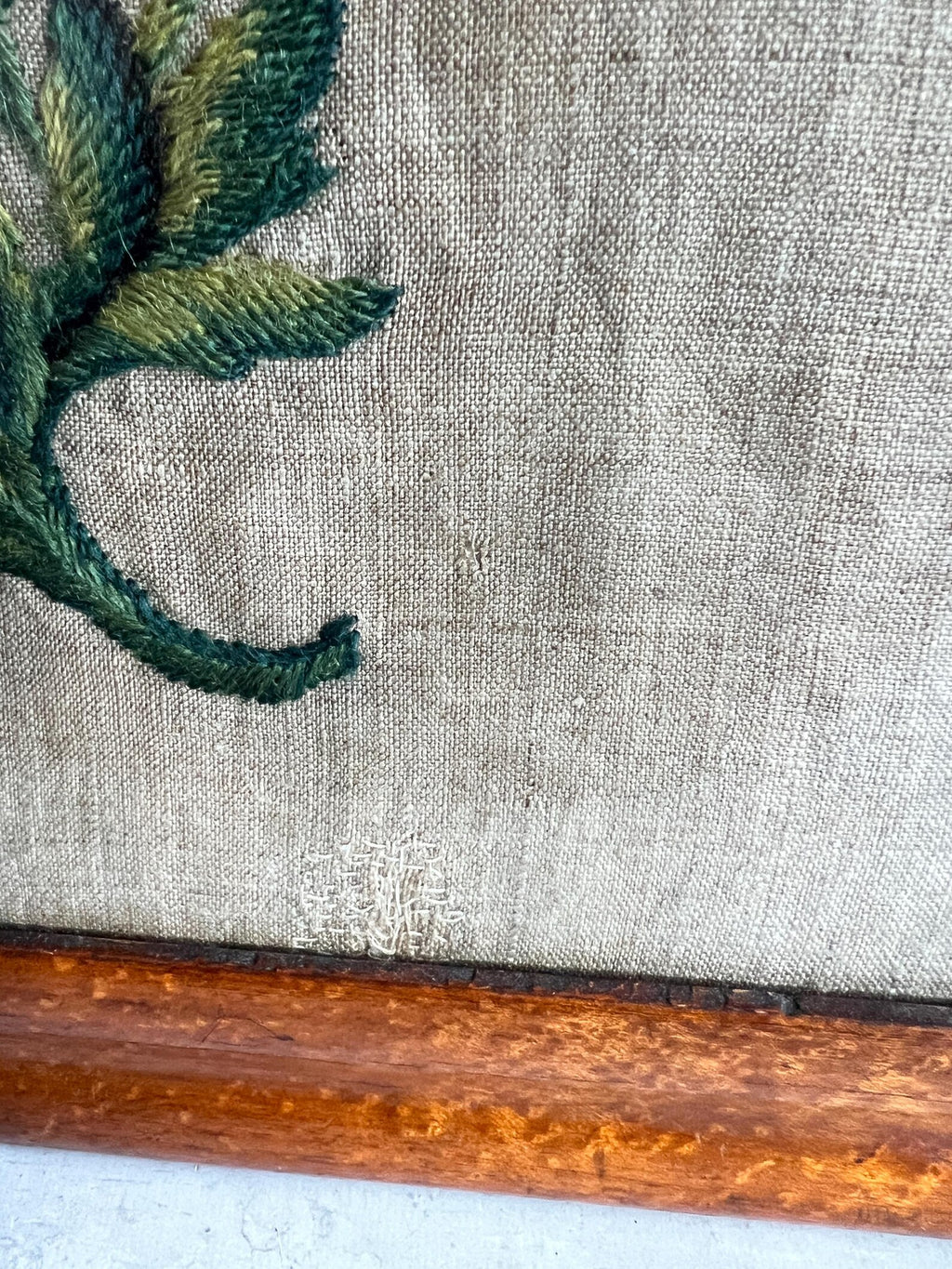 Antique 19th Century Crewelwork Embroidery Panel Circa 1800