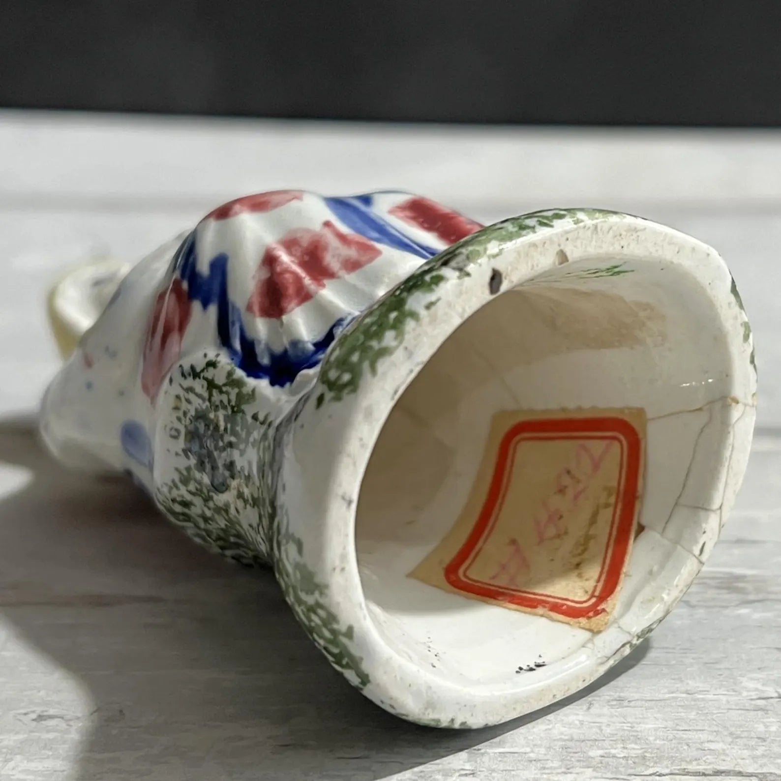 19th Century Miniature Spongeware Figure Circa 1810 Yorkshire Pottery AF