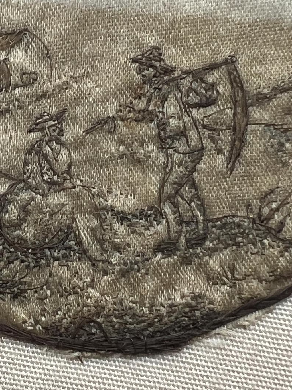 18th Century Pocket Watch Sampler Pair in Hair Work and Paste Work Needle Lace Circa 1790 AF VERY RARE