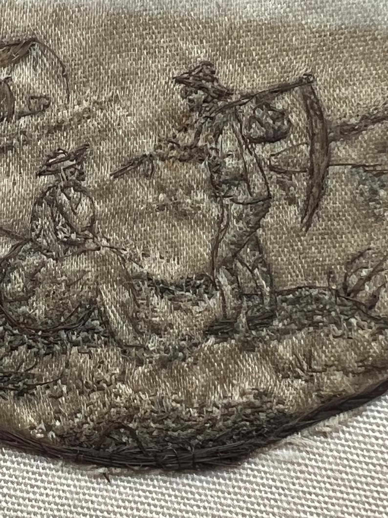 18th Century Pocket Watch Sampler Pair in Hair Work and Paste Work Needle Lace Circa 1790 AF VERY RARE