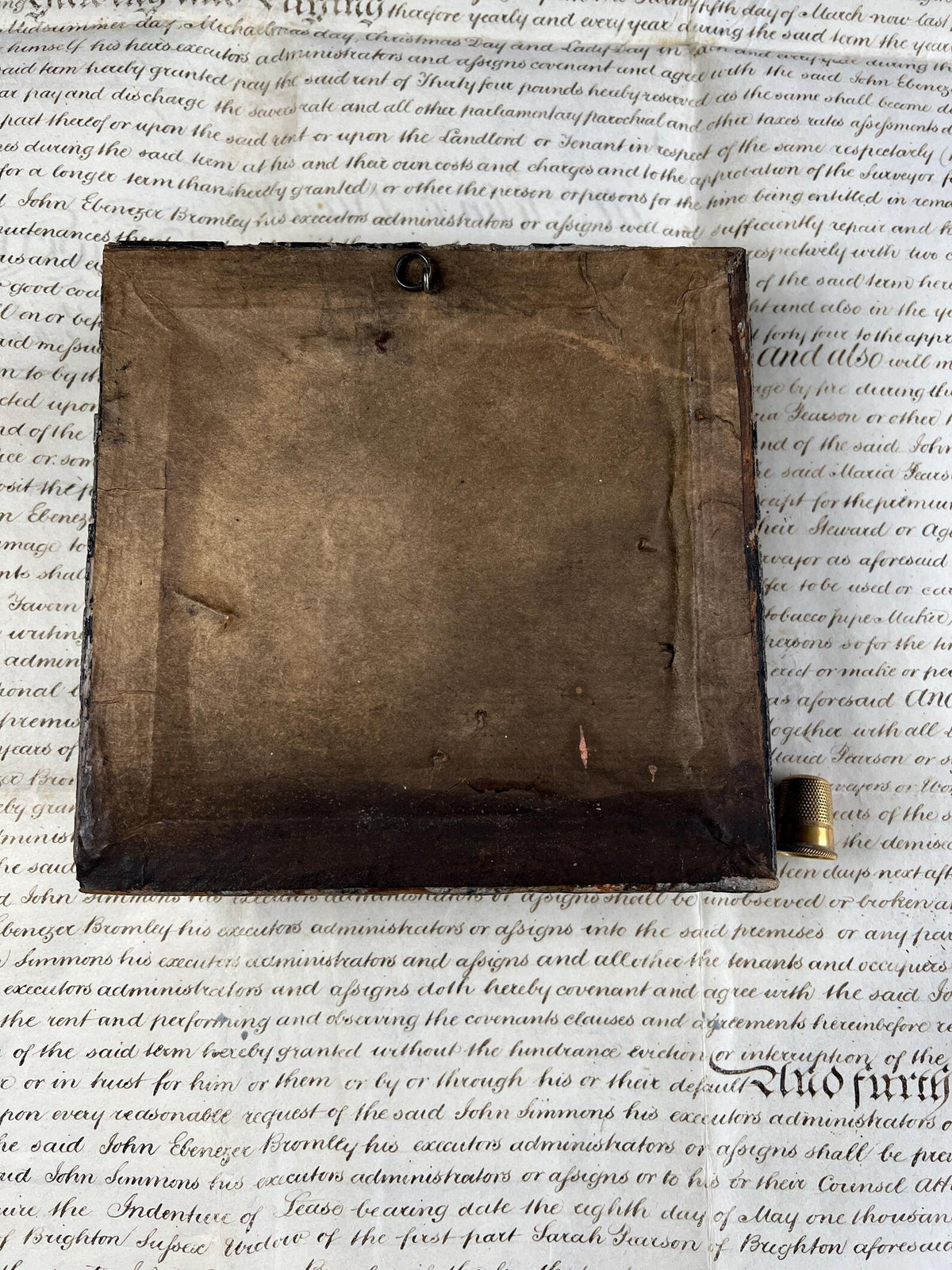 18th Century French Textile Fragment Master Masonic Embroidery Compass C 1799