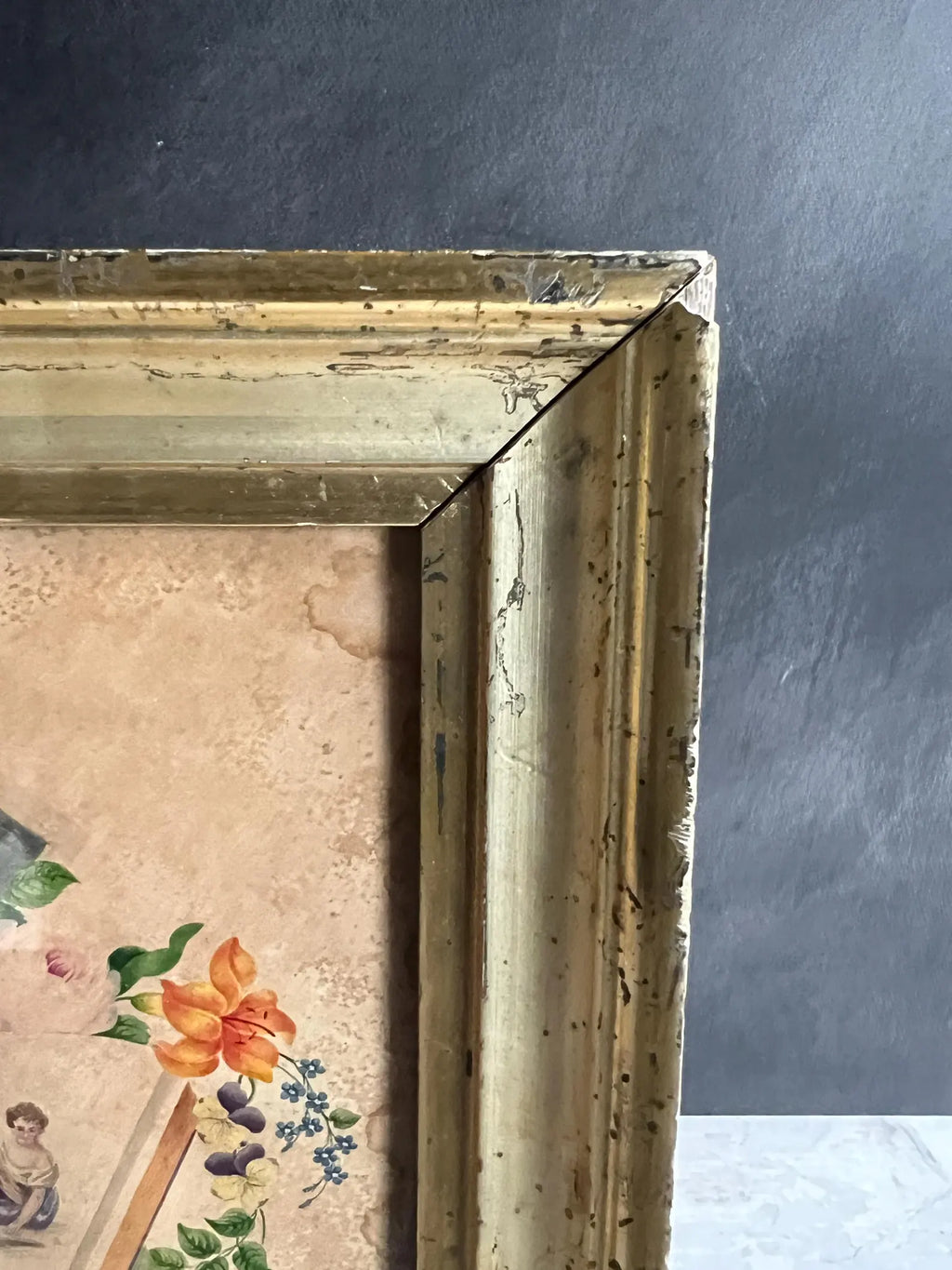 Antique Georgian Trompe-L'oeil Painting C1830s Romantic Valentine