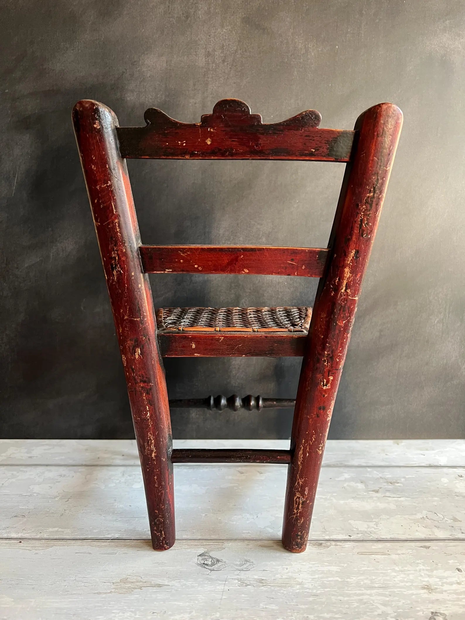Antique Dolls Chair Early 19th Century Original Caned Seat Circa 1830