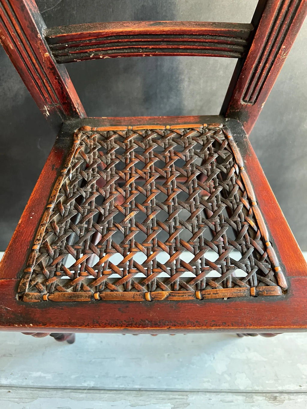Antique Dolls Chair Early 19th Century Original Caned Seat Circa 1830