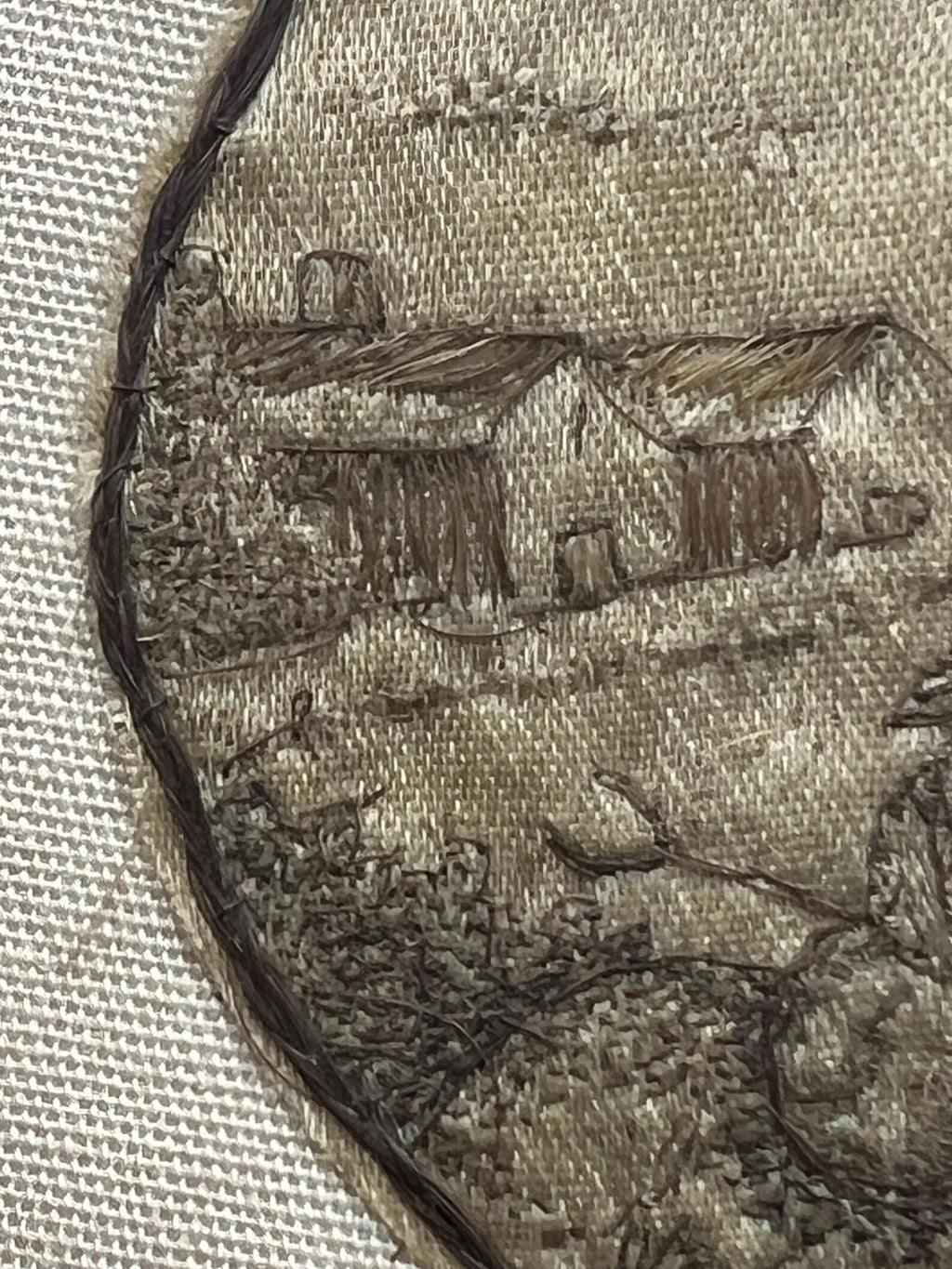 18th Century Pocket Watch Sampler Pair in Hair Work and Paste Work Needle Lace Circa 1790 AF VERY RARE
