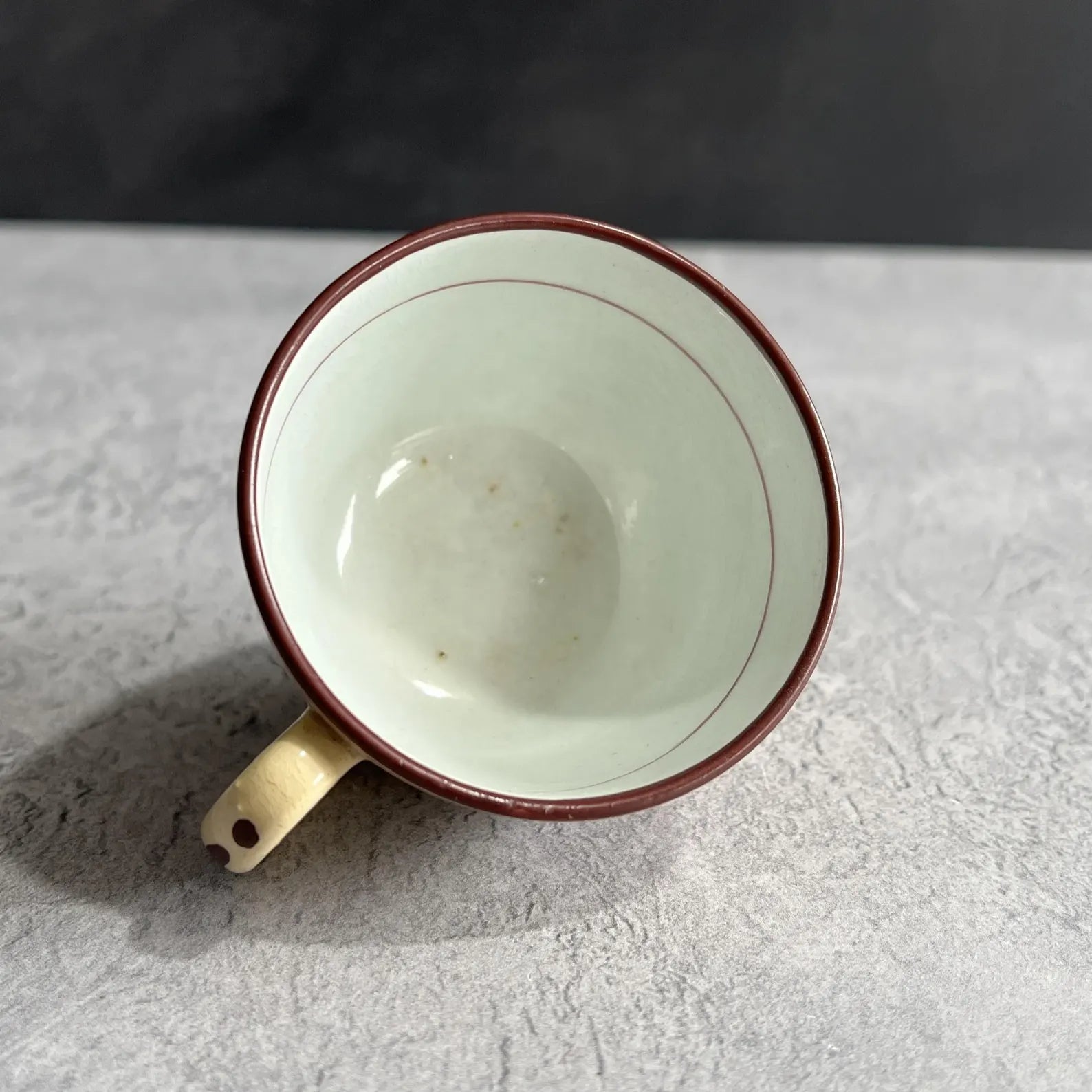 Antique English Drabware Toy Cup and Saucer Adam Buck Mother & Child Circa 1815
