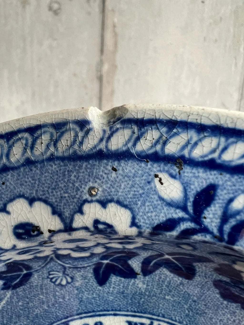 Antique Scottish William Wallace Pearlware Plate Blue and White Transferware Robert Burns Poem C 1820 Great Provenance