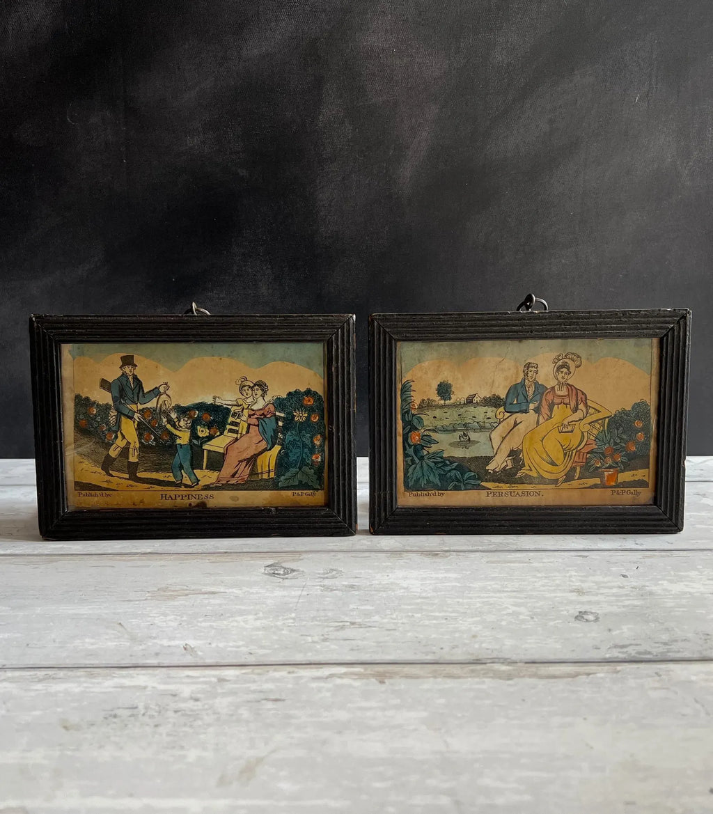 Antique P & P Gally Print Happiness Original Frame C 1815