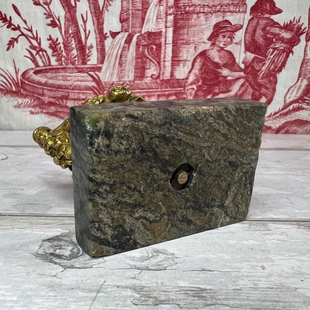 Antique Miniature Gilt Bronze & Marble Paper Weight Bronze Dore Cassolette Napoleon III C 1850