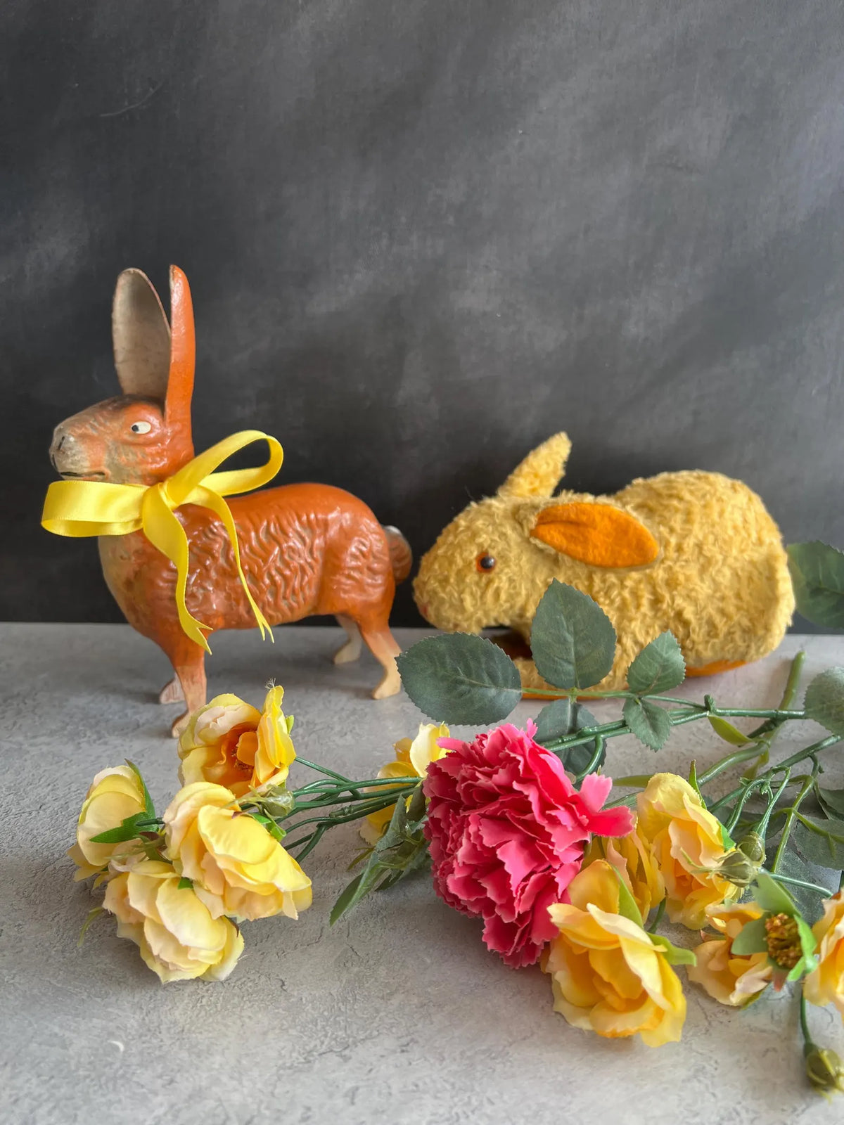 Antique German Candy Container Easter Bunny Papier Mache Rabbit Circa 1910