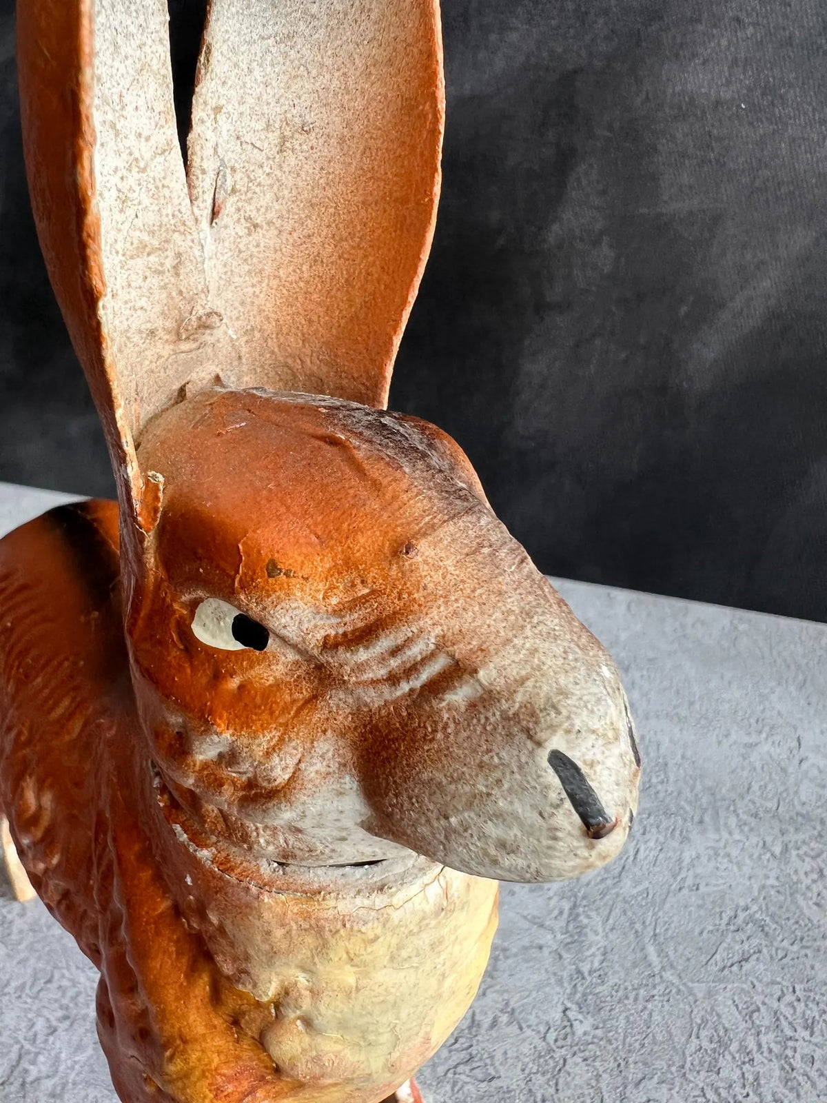 Antique German Candy Container Easter Bunny Papier Mache Rabbit Circa 1910