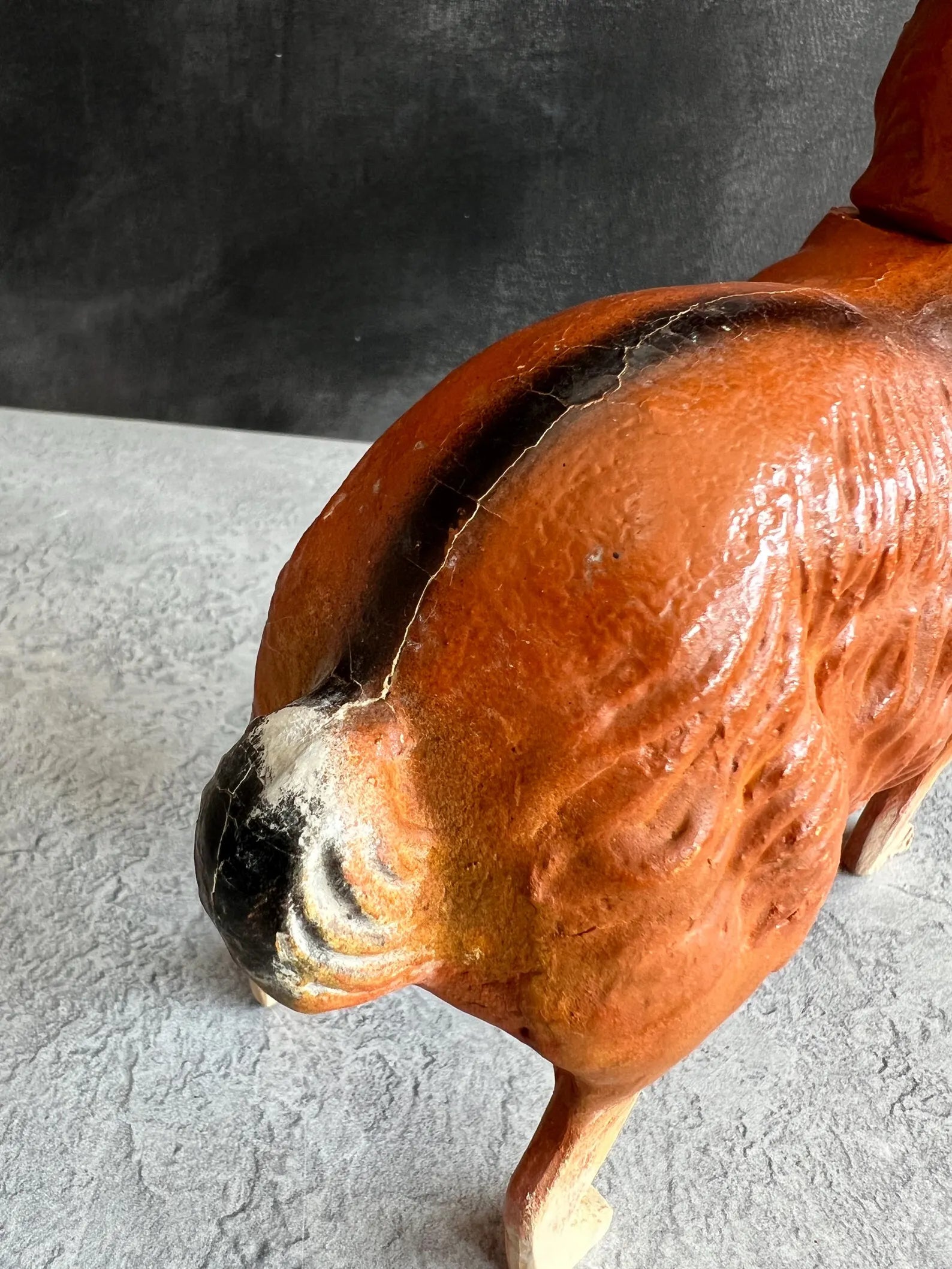 Antique German Candy Container Easter Bunny Papier Mache Rabbit Circa 1910