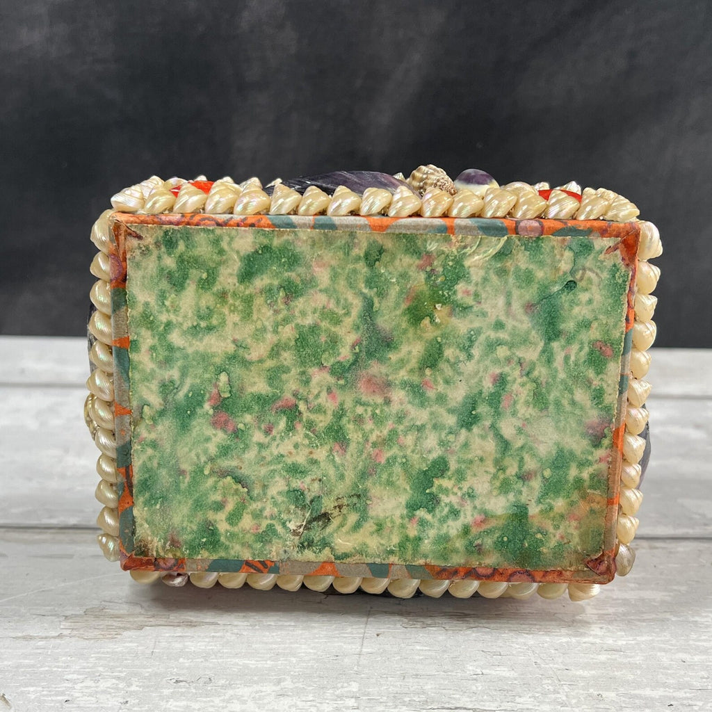 Victorian Sea Shell Trinket Box Shell Work C 1900