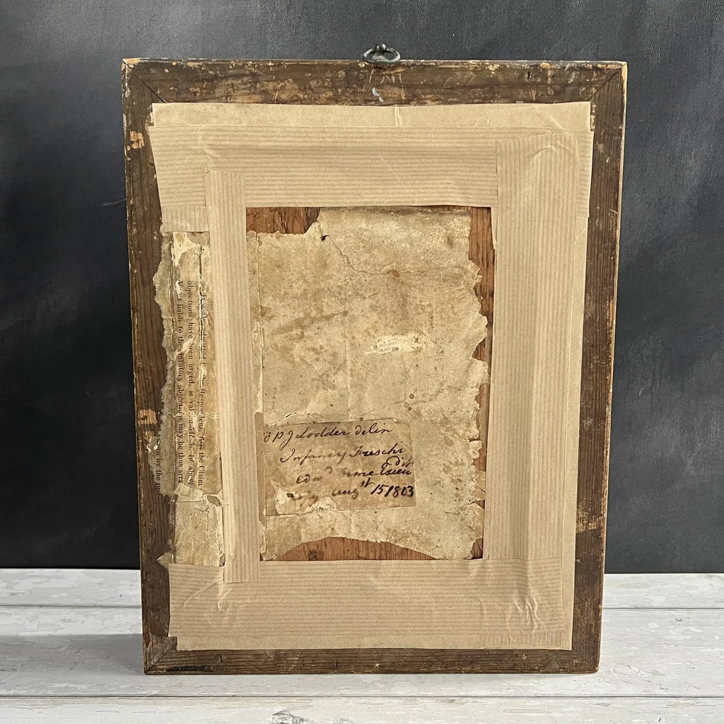 Antique Georgian Watercolor Portrait Child Dog Puppy After William Lodder 1803