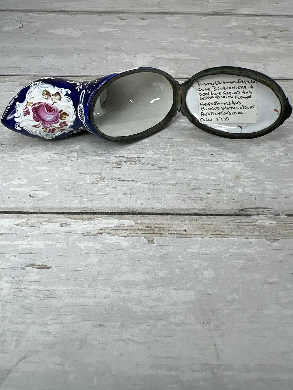 18th Century Enamel Shoe Bonbonniere Snuff Box C 1770