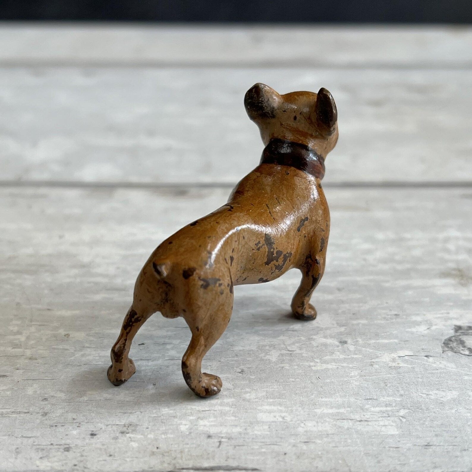 Antique Vienna Cold Painted Bronze French Bulldog Figure C 1880