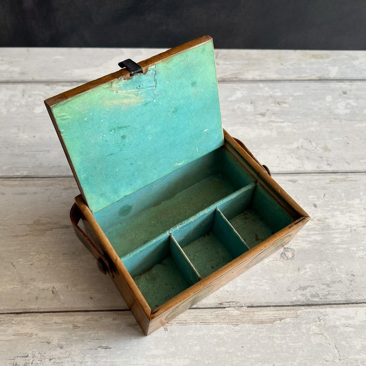 Antique Tunbridge Ware Sewing Pannier Box Brighton Suspension Pier Promenade Steine House C 1826