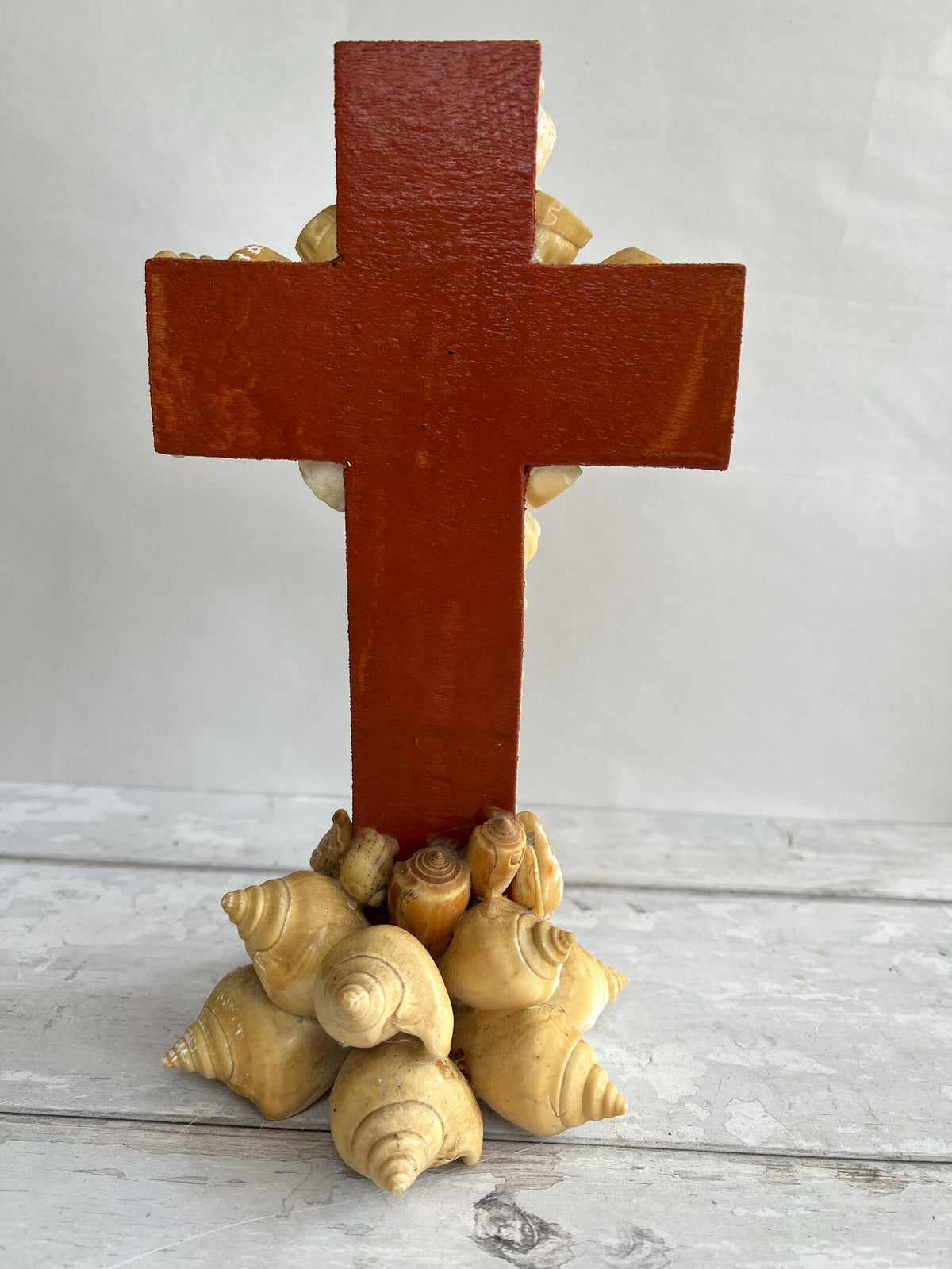 Vintage Shellwork Cross Folk Art C 1920