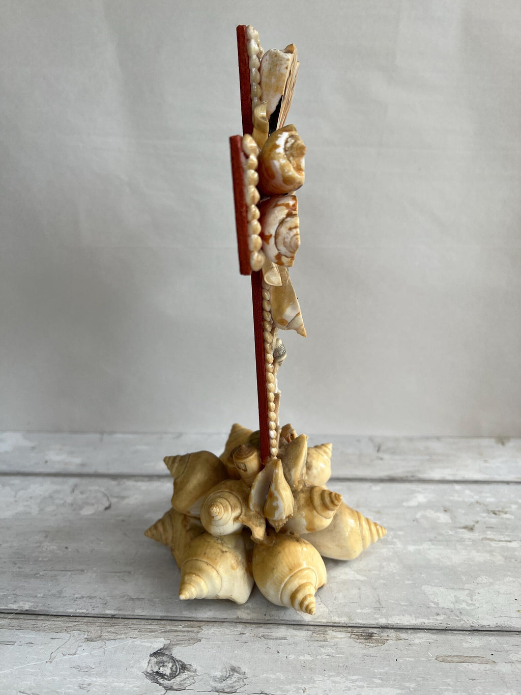 Vintage Shellwork Cross Folk Art C 1920
