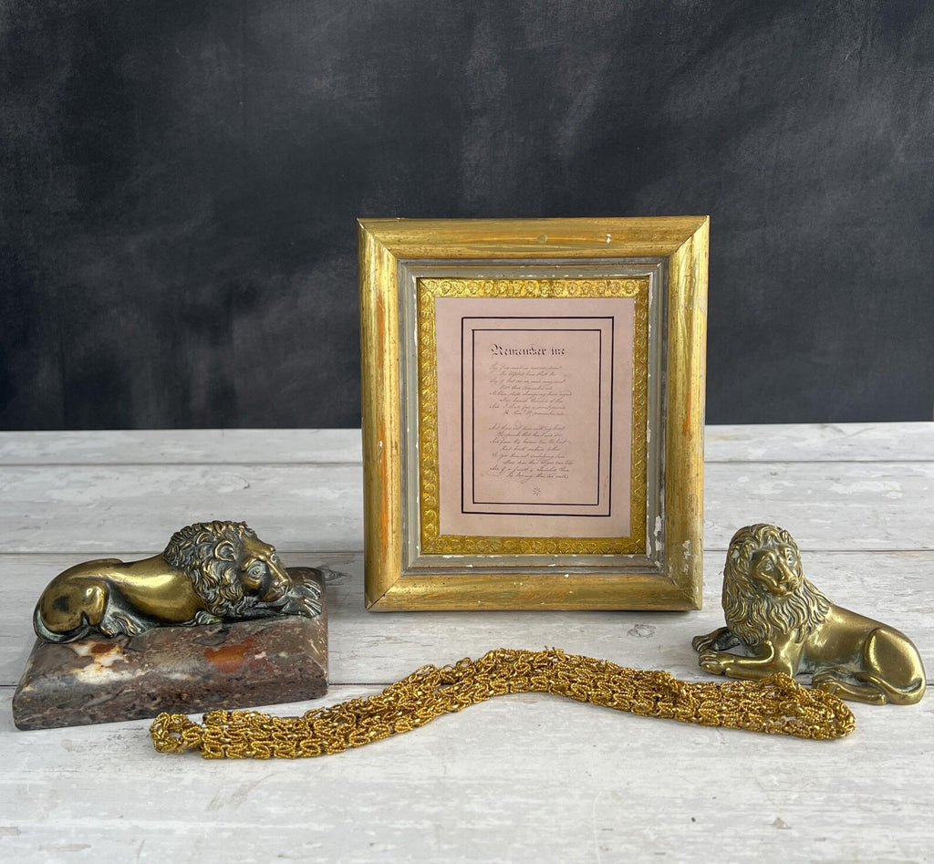 Antique Valentine Microcalligraphy Forget Me Not Miniature Verse Poem C 1850