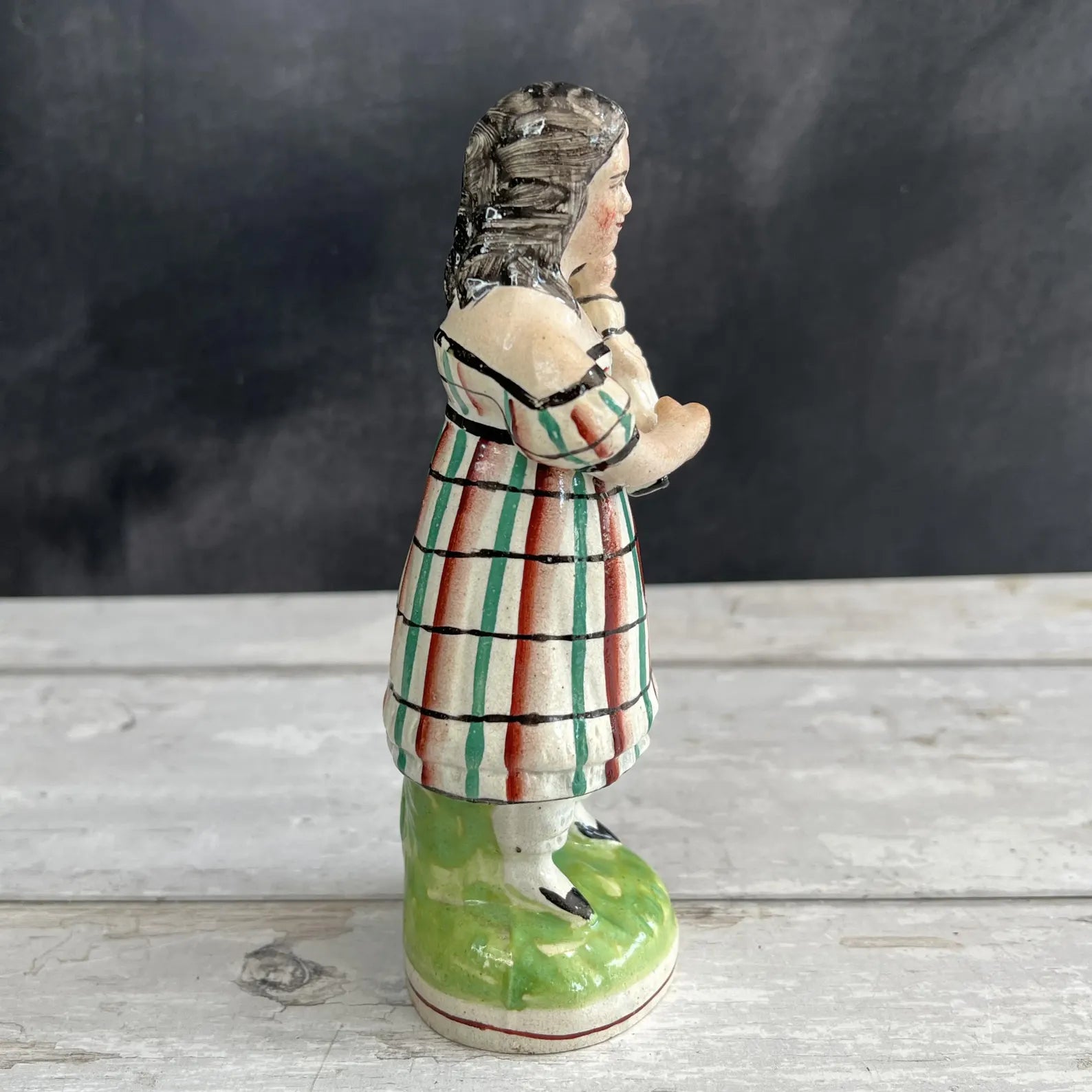 19th Century Staffordshire Figure Girl and Doll C 1820 RARE