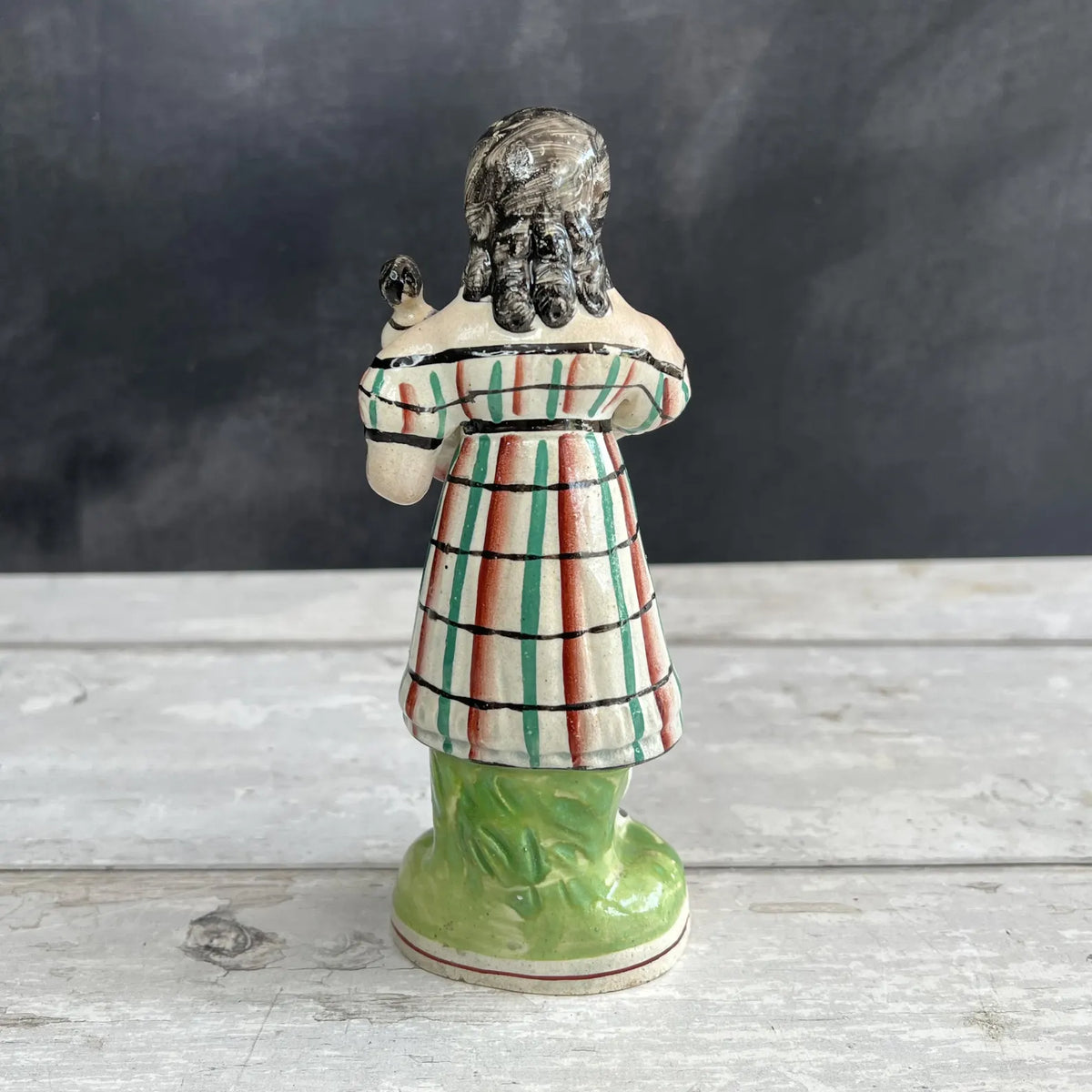 19th Century Staffordshire Figure Girl and Doll C 1820 RARE