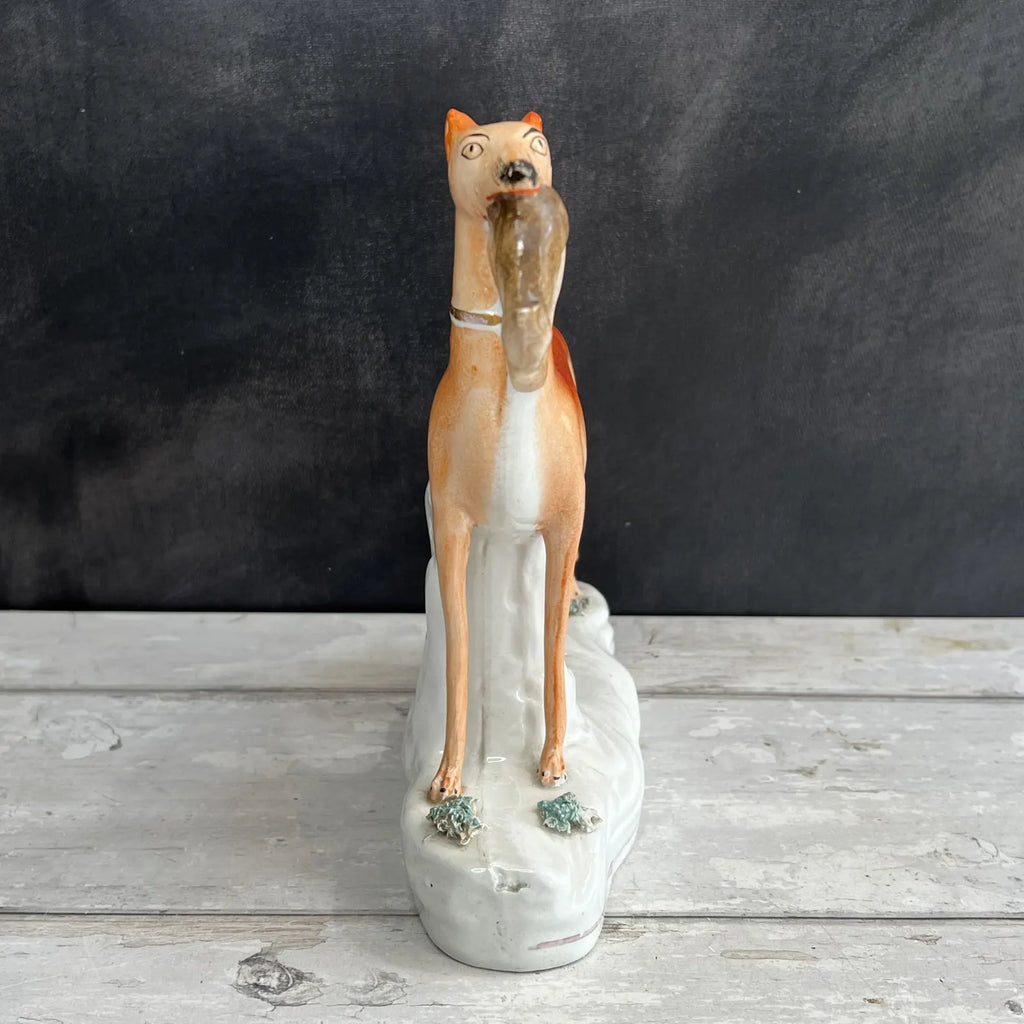 19th Century Pair Of Staffordshire Greyhound Whippet Dogs C 1870