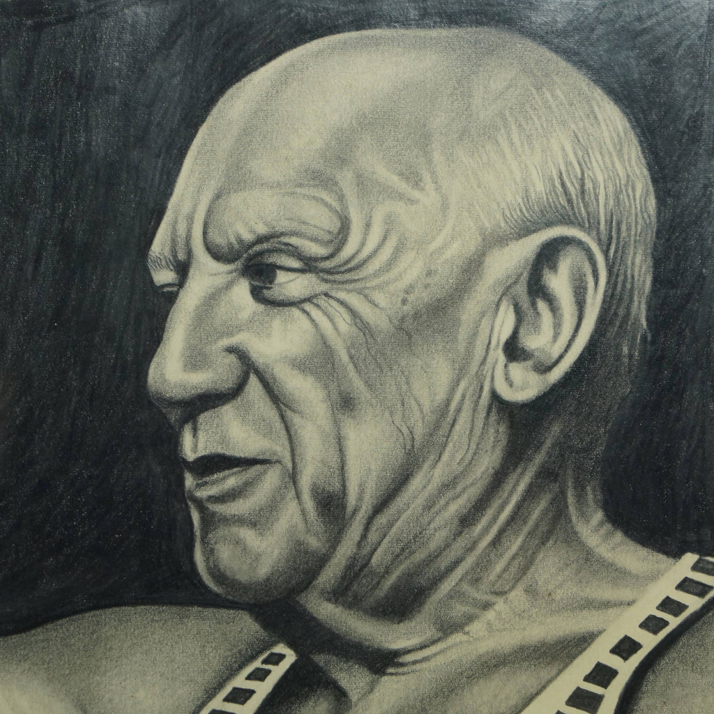 Eric Scott Graphite Drawing Picasso & Paper Moon Cast Framed