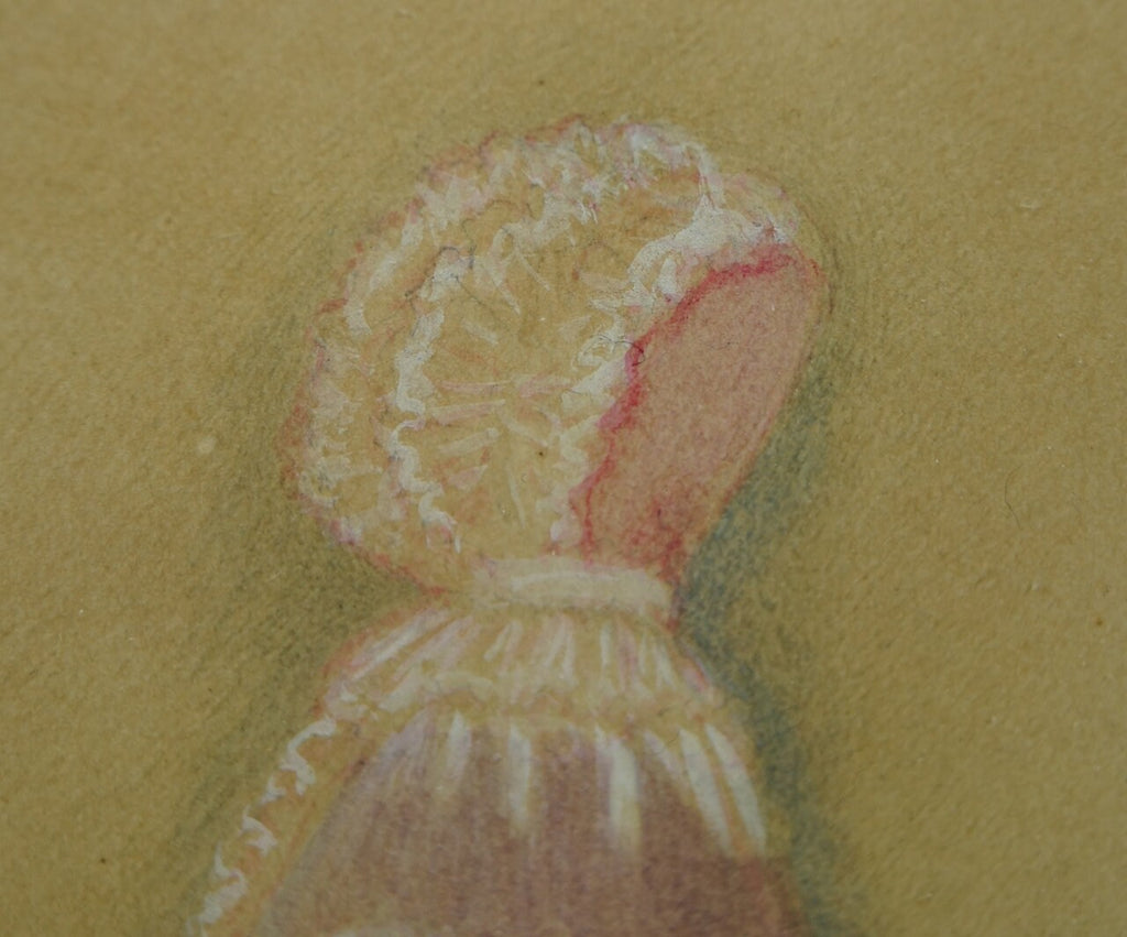 Antique English Portrait Miniature Painting of a Little Girl Circa 1880