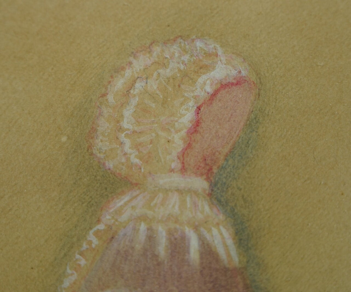 Antique English Portrait Miniature Painting of a Little Girl Circa 1880