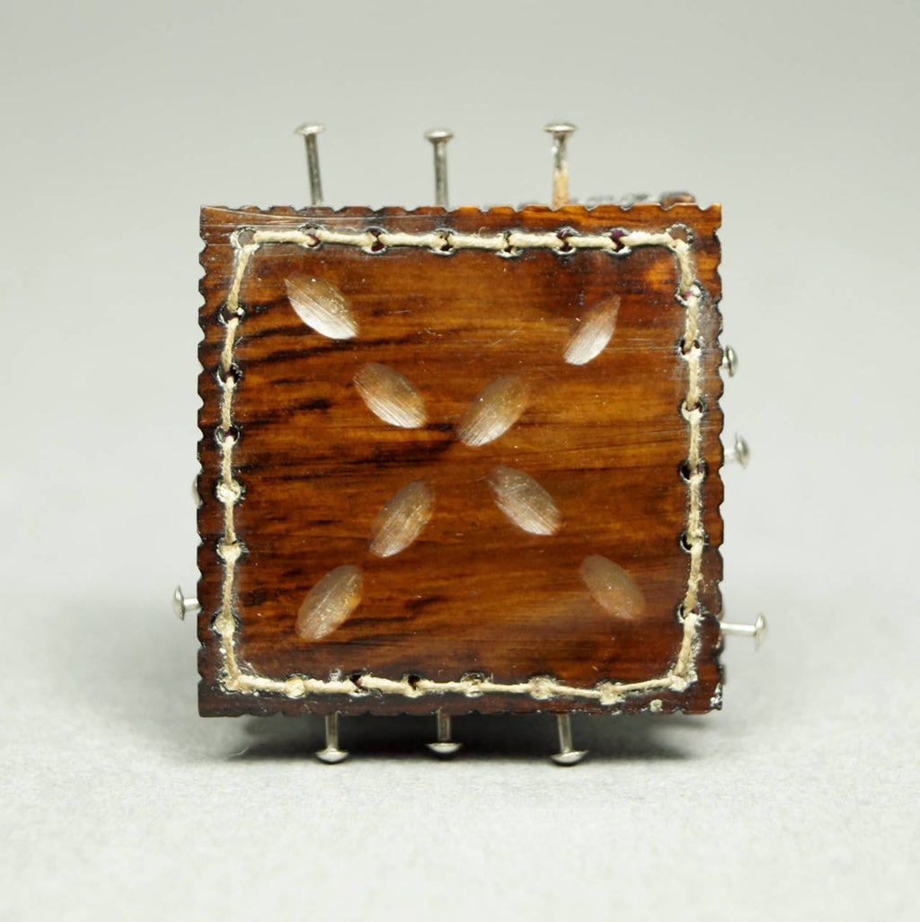 Vintage Replica Tiny Regency Pin Cushion Faux Rosewood Miniature Pincushion Georgian Sewing Box Accessory